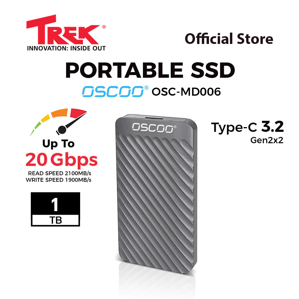 OSCOO MD0O6 PORTABLE SSD - AL. CLASSY DESIGN  2000MB/s SLIM 'N' LIGHT: TREK 2000 WebStore