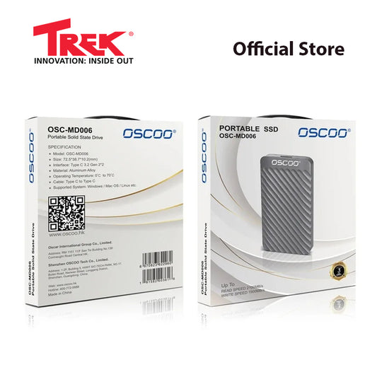 TIENDA TREK: SSD PORTÁTIL OSCOO MD0O6 - AL. 2000 MB/s DELGADO Y LIGERO 