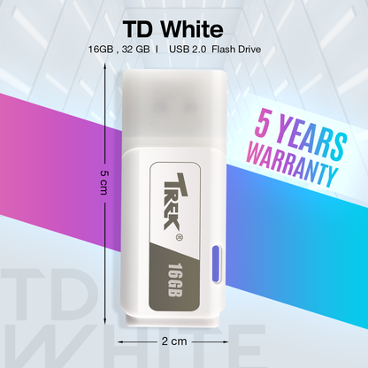 TREK TD WHITE THUMBDRIVE™ CLASSIC SLIM 'N' SLEEK